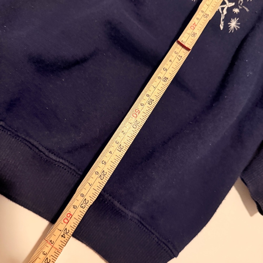Gildan Sweatshirt Women M Navy Blue Vintage 90s Holiday Peace Joy Love Graphic - Picture 7 of 7